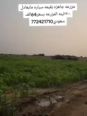 #مزارع مزرعه جاهزه بقيمه سياره المساحه خمسطعشر معاد مايعادل ١٢٠٠لبنه