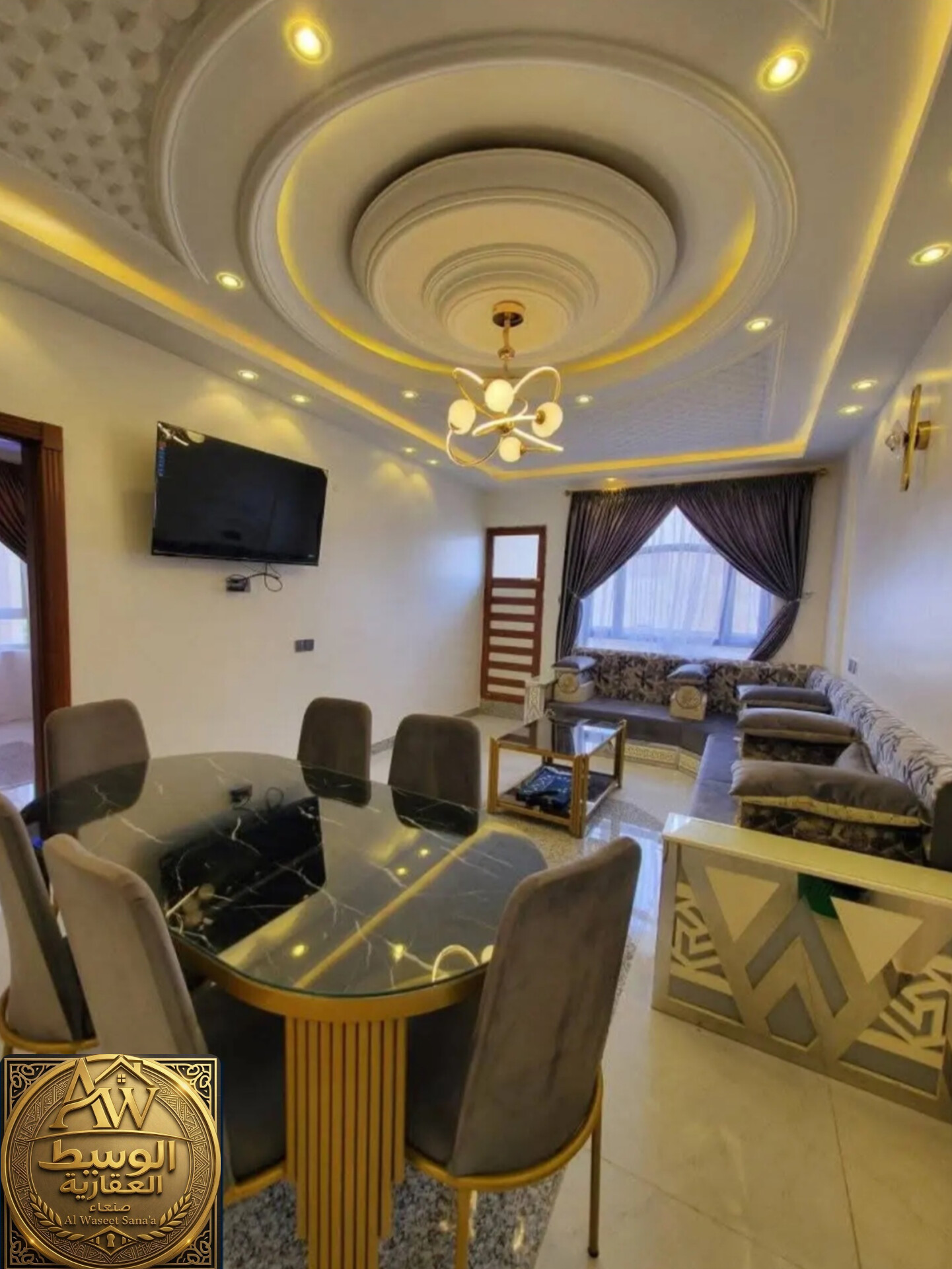شقة VIP مفروشة بالكامل للايجار في بيت بوس – صنعاء